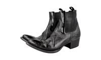 Prada Men's Black Leather Cowboy Half-Boot 2TG210