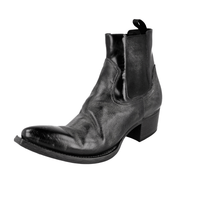 Prada Men's Black Leather Cowboy Half-Boot 2TG210