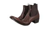 Prada Men's Brown welt-sewn Leather Cowboy Half-Boot 2TG210