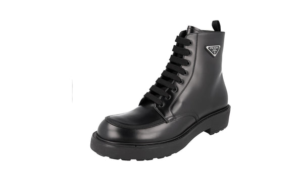 Prada Men's 2TG220 055 F0002 Brushed Spazzolato Leather Half-Boot