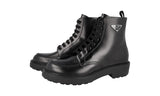 Prada Men's Black Brushed Spazzolato Leather Half-Boot 2TG220