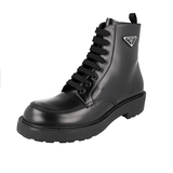 Prada Men's Black Brushed Spazzolato Leather Half-Boot 2TG220
