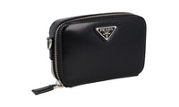 Prada Women's 2TT180 Black Brushed Spazzolato Leather Evening Purse