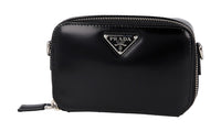 Prada Women's Black Brushed Spazzolato Leather Brique Mini Evening Purse 2TT180