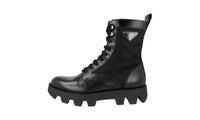 Prada Men's Black Heavy-Duty Rubber Sole Leather Half-Boot 2UE006