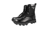 Prada Men's Black Brushed Spazzolato Leather Half-Boot 2UE006