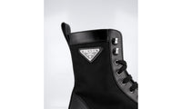 Prada Men's Black Heavy-Duty Rubber Sole Leather Half-Boot 2UE006