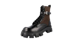 Prada Men's 2UE007 999 F0999 Heavy-Duty Rubber Sole Leather Boots