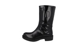 Prada Men's Black Brushed Spazzolato Leather Half-Boot 2UE012