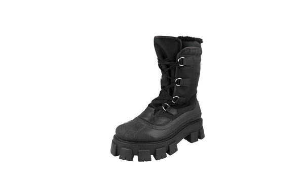 Prada Men's 2UE014 999 F0002 Heavy-Duty Rubber Sole Nylon Boots