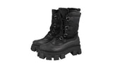 Prada Men's Black Heavy-Duty Rubber Sole Monolith Shearling Boots 2UE014