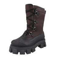 Prada Men's Brown Monolith Shearling Boots 2UE014