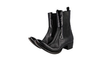 Prada Men's Black welt-sewn Leather Cowboy Chelsea Boots Similar 2tg210  Half-Boot 2UG008