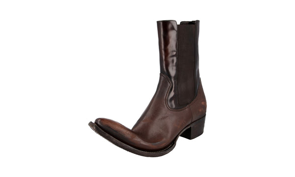 Prada Men's 2UG008 3LMM F0038 welt-sewn Leather Half-Boot