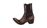 Prada Men's Brown welt-sewn Leather Cowboy Chelsea Boots Similar 2tg210  Half-Boot 2UG008