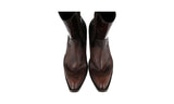 Prada Men's Brown welt-sewn Leather Cowboy Chelsea Boots Similar 2tg210  Half-Boot 2UG008