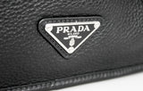 Prada Men's Black Leather Briefcase Weekender Folder Bag 2VA056