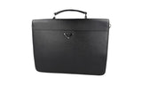 Prada Men's Black Saffiano Leather Work Bag Folder Bag 2VB019