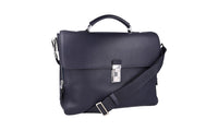 Prada Men's 2VB093 Blue Buffalo Leather Folder Bag
