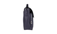 Prada Men's Blue Buffalo Leather Briefcase Work Folder Bag 2VB093