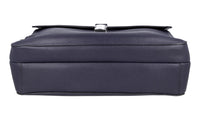 Prada Men's Blue Buffalo Leather Briefcase Work Folder Bag 2VB093