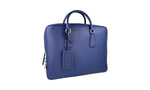 Prada Men's 2VE305 Blue Saffiano Leather Leather Folder Bag