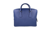 Prada Men's Blue Saffiano Leather Folder Bag 2VE305