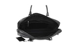 Prada Men's Black Buffalo Leather Briefcase Work Bag Folder Bag 2VE368