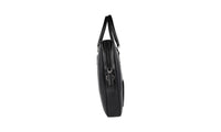 Prada Men's Black Buffalo Leather Briefcase Work Bag Folder Bag 2VE368