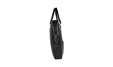 Prada Men's Black Buffalo Leather Briefcase Work Bag Folder Bag 2VE368