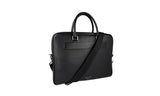 Prada Men's Black Buffalo Leather Briefcase Work Bag Folder Bag 2VE368