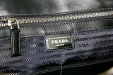 Prada Men's Black Saffiano Leather Tote Briefcase Work Folder Bag 2VG039