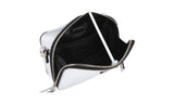 Prada Women's Silver Brushed Spazzolato Leather Brique Chrome Shoulder Bag 2VH070