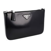 Prada Women's Black Brushed Spazzolato Leather Shoulder Bag 2VH129