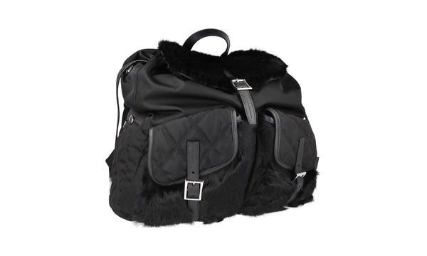 Prada Men's 2VZ015 Black Textile Backpack