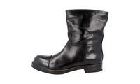 Prada Men's Black welt-sewn Leather Half-Boot 2WG001