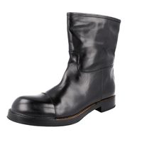 Prada Men's Black welt-sewn Leather Half-Boot 2WG001