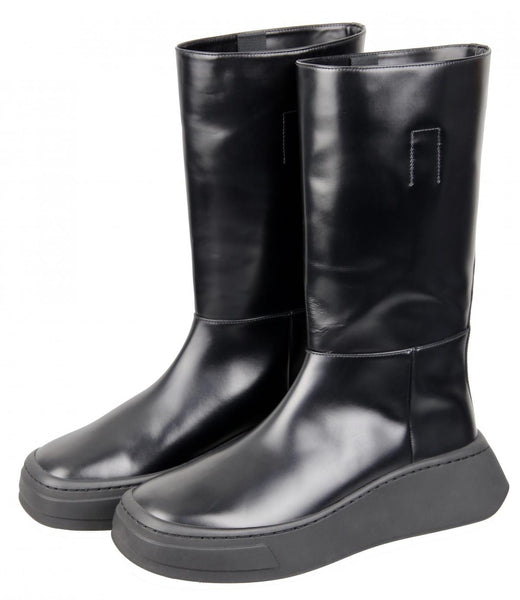 Prada Men's 2WG013 B4L F0002 Brushed Spazzolato Leather Boots