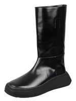 Prada Men's Black Brushed Spazzolato Leather Boots 2WG013