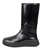 Prada Men's Black Brushed Spazzolato Leather Boots 2WG013