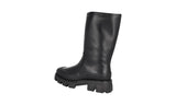 Prada Men's Black Leather Monolith Shearling Boots 2WG015