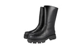 Prada Men's Black Leather Monolith Shearling Boots 2WG015