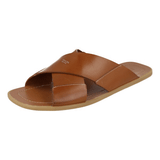 Prada Men's Brown Leather Crisscross Sandals Slides 2X2302