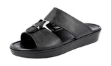 Prada Men's 2X2938 053 F0002 High-Quality Saffiano Leather Leather Sandals