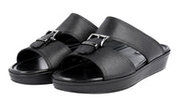 Prada Men's Black High-Quality Saffiano Leather Sandals 2X2938