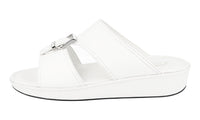 Prada Men's White High-Quality Saffiano Leather Sandals 2X2938