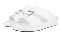 Prada Men's White High-Quality Saffiano Leather Sandals 2X2938