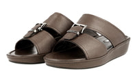 Prada Men's Brown High-Quality Saffiano Leather Sandals 2X2938