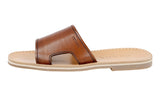 Prada Men's Brown Leather Slides Sandals 2X2947