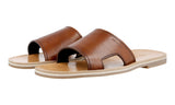 Prada Men's Brown Leather Slides Sandals 2X2947